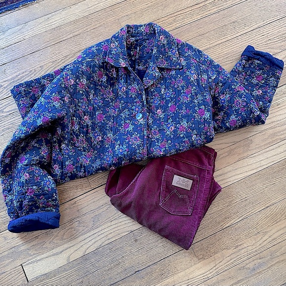 Handmade quilted floral coat chore jacket // size large // one of a kind! - Picture 2 of 14